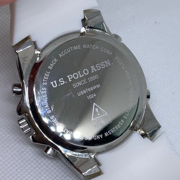 U.S. Polo Assn. men Watch Analog and Digital Silver tone 52mm round case running - Picture 8 of 8